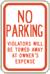 Vulcan Signs - R8-16 - No Parking Violators Will Be Towed