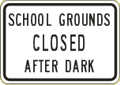Vulcan Signs - C-8 - School Grounds Closed After Dark Sign