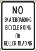 Vulcan Signs - CV-3B - No Skateboarding Bicycle Riding Or Roller Blading Sign