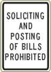 Vulcan Signs - CV-5 - Soliciting and Posting Of Bills Prohibited Sign