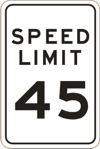 Vulcan Signs - R2-1-45 - Speed Limit 45