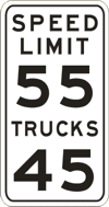Vulcan Signs - R2-2b-55-45 - Speed Limit 55 Trucks 45