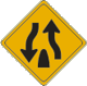 Vulcan Signs - W6-2 - Divided Highway Ends Sign