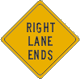 Vulcan Signs - 9-1R - Right Lane Ends Sign