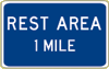 Vulcan Signs - D5-1 - Rest Area 1 Mile Sign