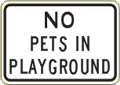 Vulcan Signs - KG-22 - No Pets In Playground Sign