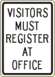 Vulcan Signs - KG-25 - Visitors Must Register At Office