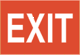 Industrial Signs Exit on red background EX-2 10 x 7 and 14 x 10