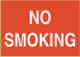 Industrial Signs No Smoking on red background 14 x 10