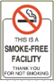 Industrial Signs This is a Smoke-Free Facility Thank You For Not Smoking NS-21 7 x 10