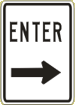 Industrial Sign Enter with right arrow R6-10R 12 x 18