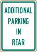 Industrial Sign Additional Parking in rear R8-41 12 x 18