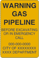 Vulcan Signs - Utility Signs - PL-1 - Warning Gas Pipeline Sign