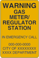 Vulcan Signs - Utility Signs - PL-2 - Warning Gas Meter Regulator Station Sign