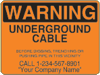 Vulcan Signs - Utility Signs - UCM-3 - Warning Underground Cable Sign
