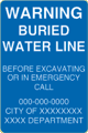 Vulcan Signs - Utility Signs - WL-1 SL-1 - Warning Buried Water Line Sign 
