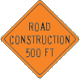 Vulcan Signs - W20-1r-500 - Road Construction 500 FT Sign