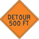 Vulcan Signs - W20-2-500 - Detour 500 FT Sign