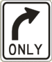 Vulcan Signs - R3-5R - Right Turn Only