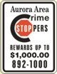 Vulcan Signs - NW-13 - Aurora Area Crime Stoppers Rewards