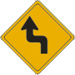 Vulcan Signs - W1-3L - Reverse Turn Left
