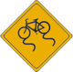 Vulcan Signs - W8-10 - Bicycle Slippery When Wet Sign