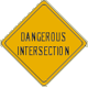 Vulcan Signs - W41-5 - Dangerous Intersection Sign
