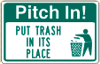 Vulcan Signs - CV-11 - Pitch In Put Trash In Its Place Sign