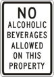 Vulcan Signs - CV-2 - No Alcoholic Beverages Allowed On This Property Sign