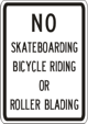 Vulcan Signs - CV-3b - No Skateboarding Bicycle Riding Or Roller Blading Sign