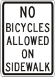 Vulcan Signs - CV-4 - No Bicycles Allowed On Sidewalk Sign