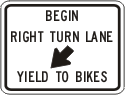 Vulcan Signs - R4-4 - Right Turn Lane Yields to Bikes Sign